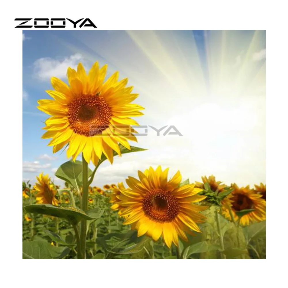 

ZOOYA Sale Diamond Embroidery DIY Diamond Painting Mosaic Pictures Home Decor Flowers Yellow sunflower Painting R2053