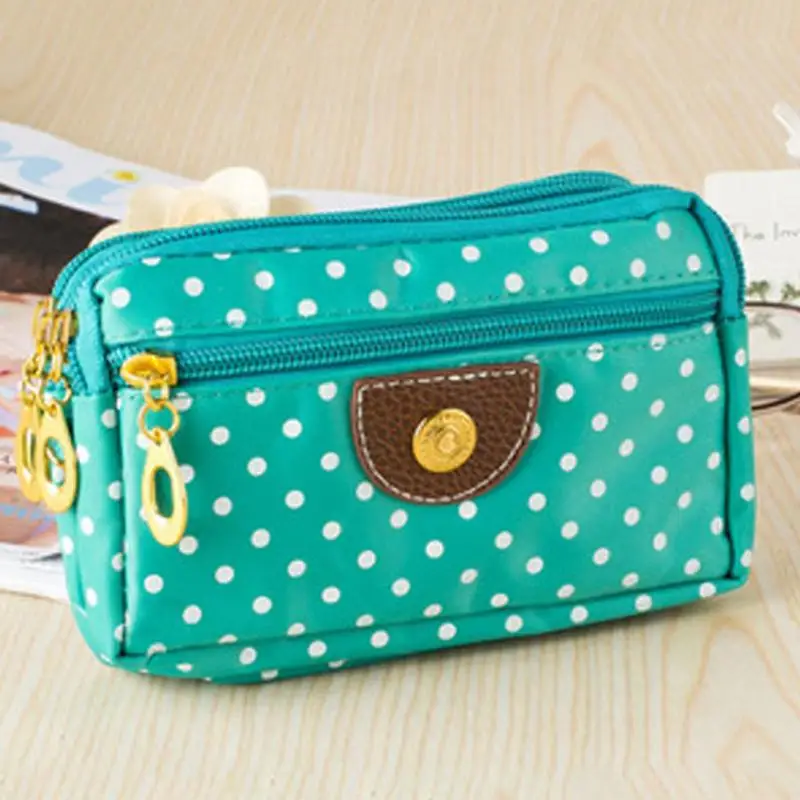 Винтажные женские кошельки в горошек Женский кошелек держатель для карт денег