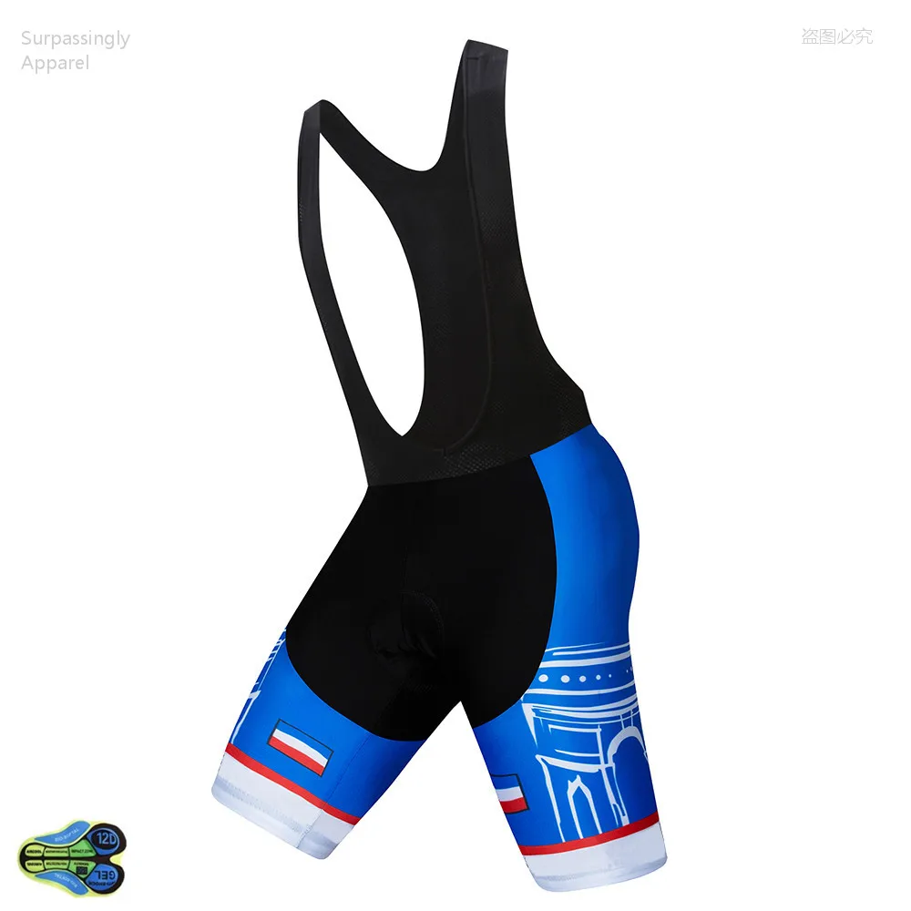 Мужские синие велосипедные шорты с подкладом Team France 12d для езды на велосипеде
