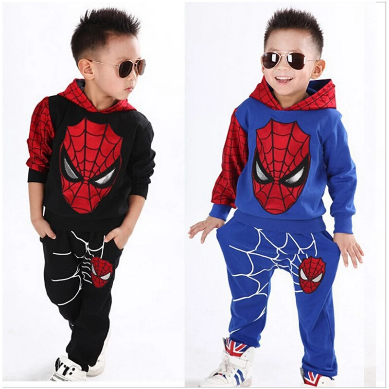 2017 New Winter Autumn Trolls Boy Children's Clothing Coat Spiderman Costume Batman Suit Kids Children Pullover pjmask Set |