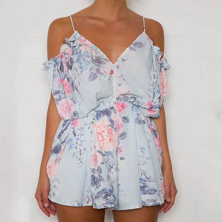 Women hammock jumpsuits Summer sexy print playsuits Lady off-the-shoulder palysuits | Женская одежда