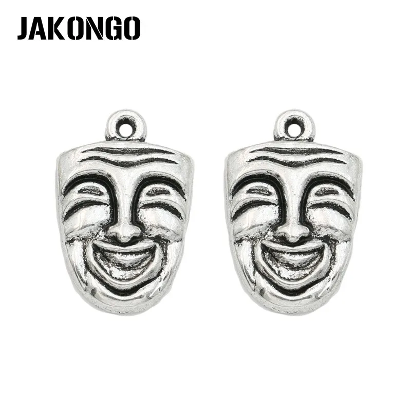 JAKONGO античные посеребренные Подвески счастья печаль лицо очарование подвески