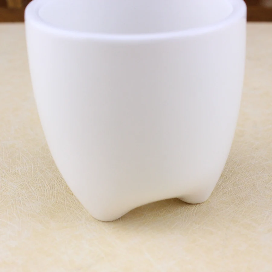 Новый простой белый мини формы зуба керамический горшок суккуленты в горшках