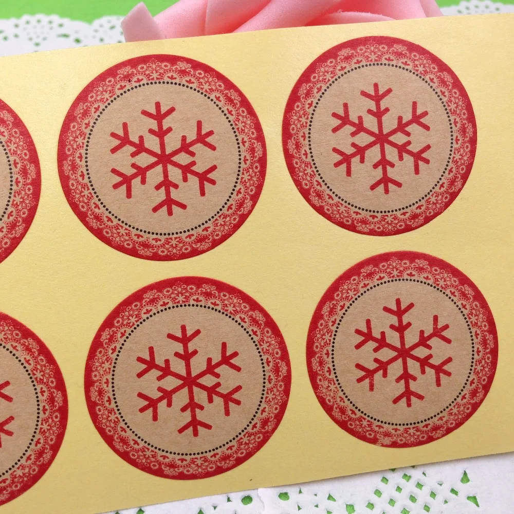 100 шт./лот 3 5x3 5 см стикер этикетки снежинки клейкие наклейки DIY для
