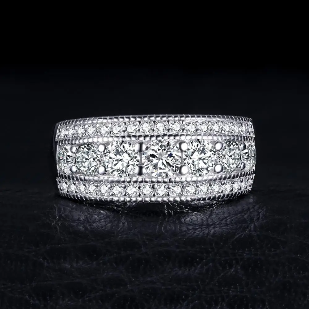 Jewelrypalace модные 1.3ct круглый коктейльное кольцо натуральная 925 пробы Серебряные