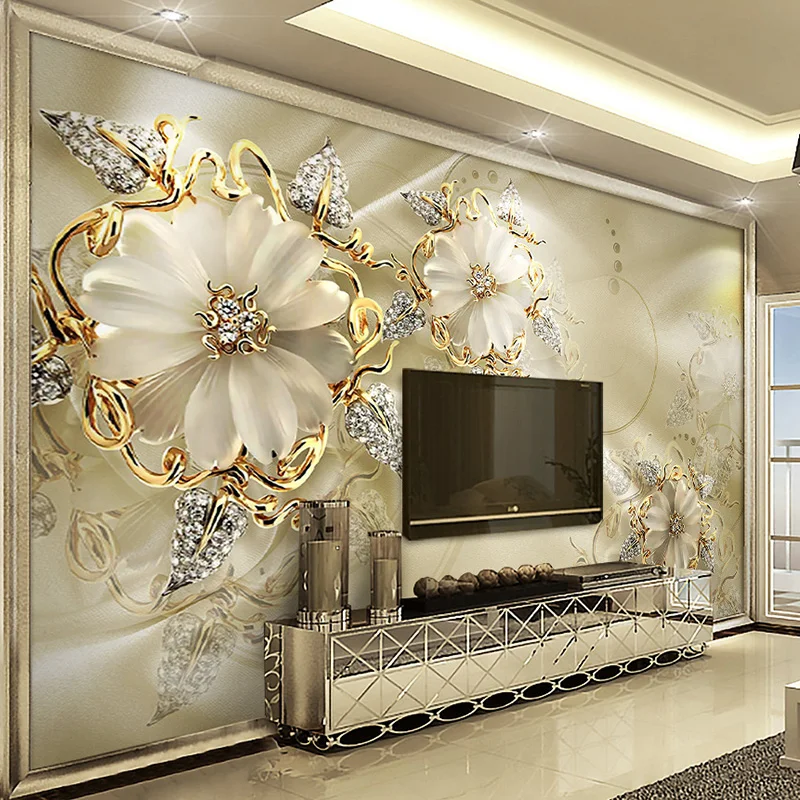 Европейский стиль ювелирные изделия цветок ТВ фоновая стена на заказ настенная