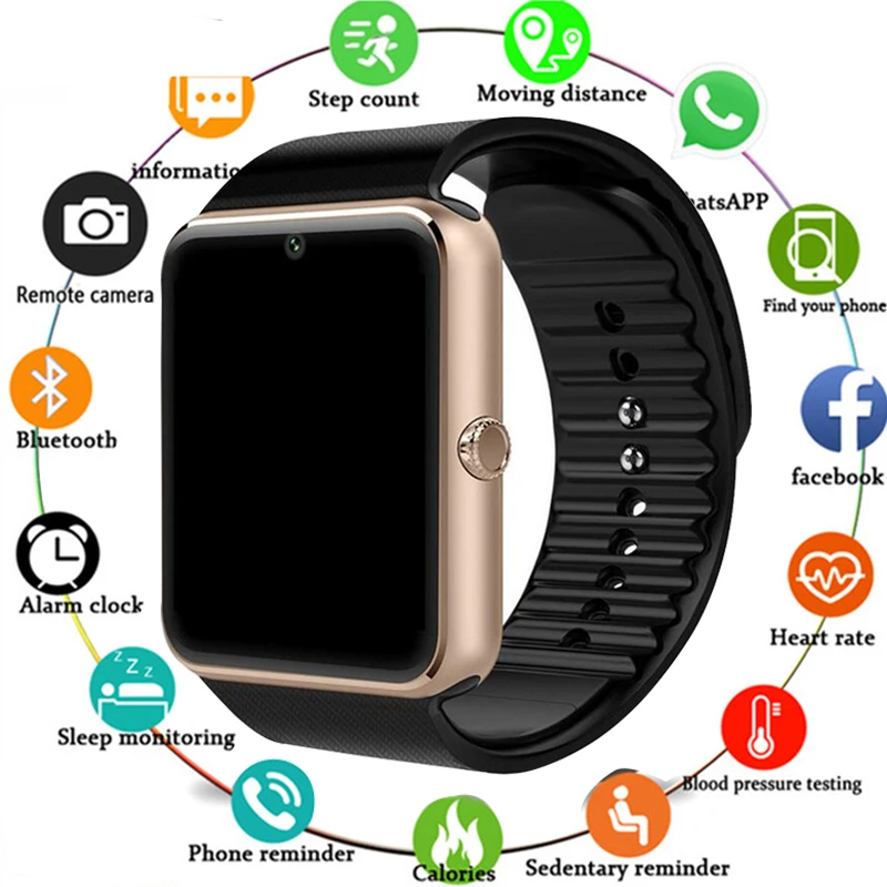 Smart Watch Clock Sim Card Push Message Bluetooth Connectivity For Android IOS apple Phone PK Q18 DZ09 Smartwatch | Электроника