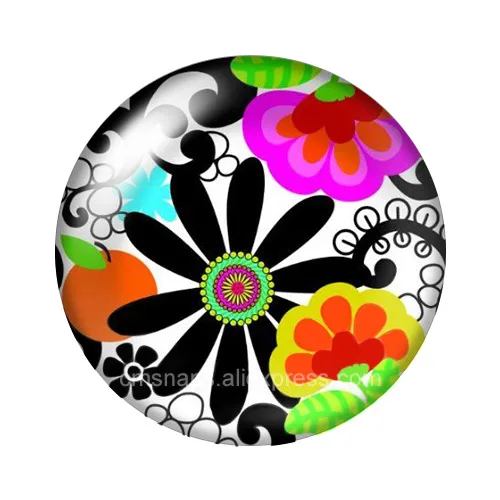 Красота colorfulpaint flower10шт смешанные 12 мм/16 мм/18 мм/25 мм круглые фотостекла