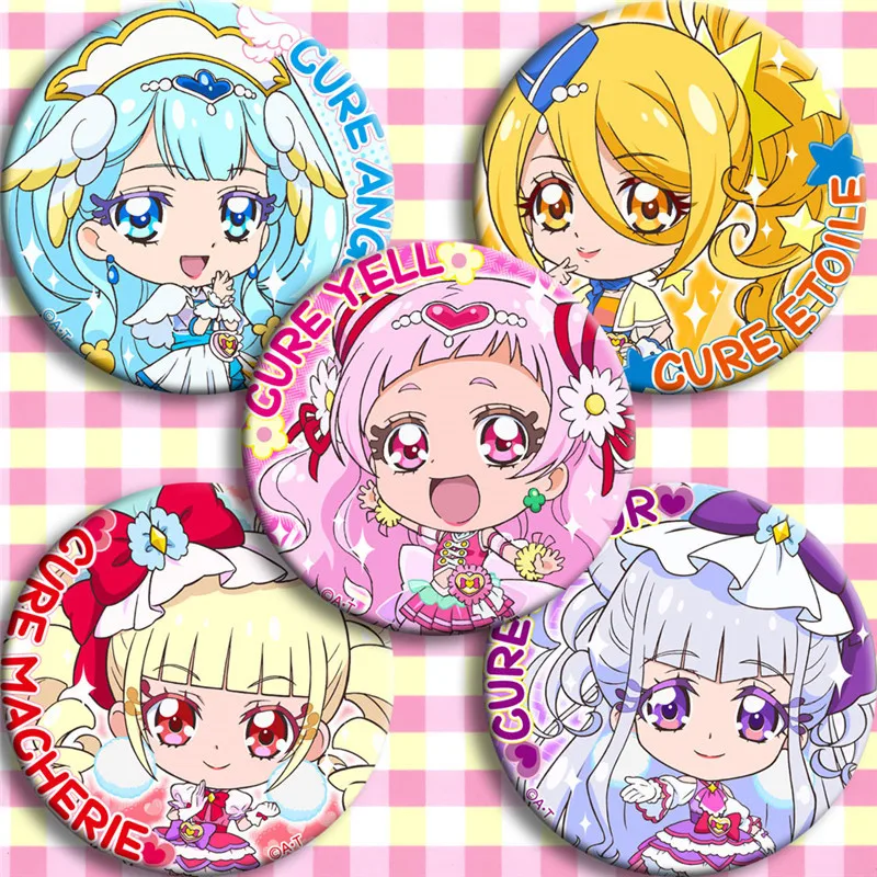 Аниме мультфильм Hugtto! Брошь на пуговицы Pretty Cure Yell Ange большого размера значок