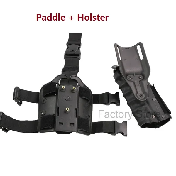 Black(holster paddl) Тактический кобура платформе Airsoft Шестерни Аксессуары черно-коричневые сапоги до бедра кобуры для Glock 17 19 Кольт 1911 M9 SIG P2022 P226 - Цвет: Black(holster paddl)