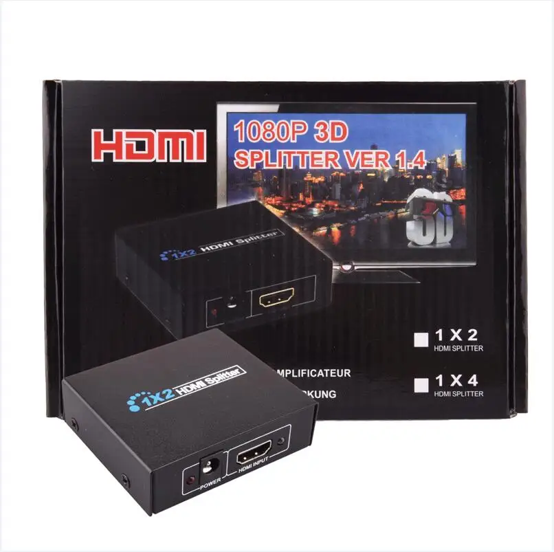 HDMI Разделение тер Full HD 1080 P видео коммутатор 1X2 1 в 2 усилитель двойной Дисплей для