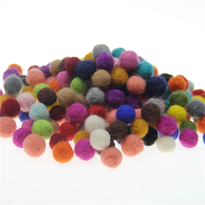 Mix color 30 шт. 15 мм чистая шерсть иглы с бусинакми шерсть войлочная шерсть помпоны аксессуары для бижутерии DIY - Цвет: Mix color