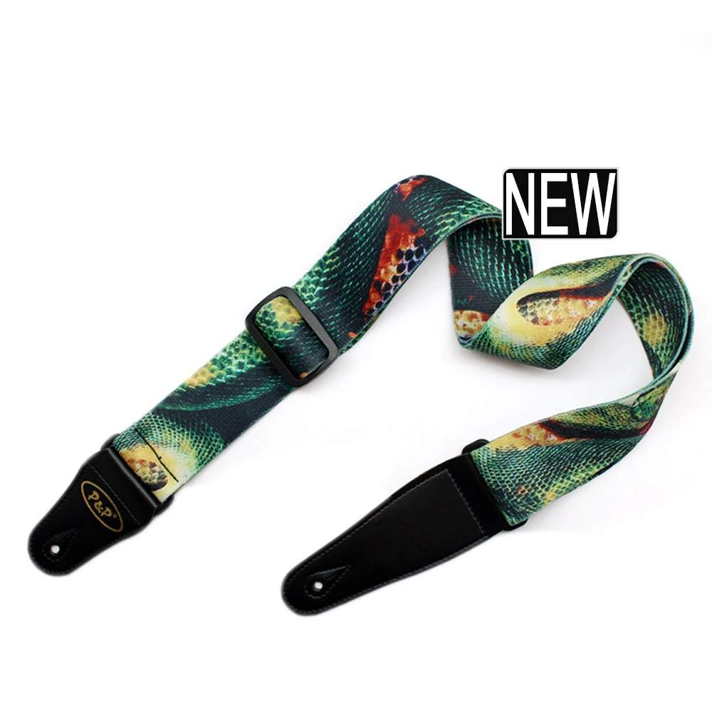 Ремешок для электрогитары с зеленым рисунком питона ремешок басов