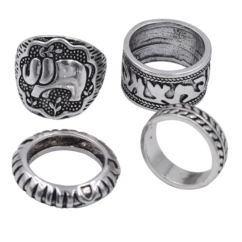 Лидер продаж в винтажном стиле с изображением слона Midi Кольца для женщин