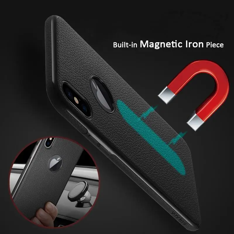 Кожаная Текстура ТПУ чехол для телефона iPhone X Case Роскошный ультра тонкий s Чехол 6s