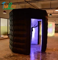 two door 2 doors custom beautiful durable black octagon inflatable photo booth enclosure