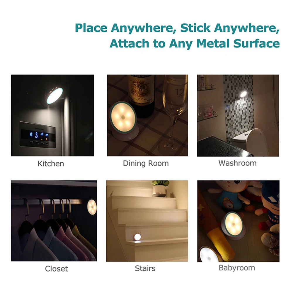 USB Перезаряжаемый PIR датчик движения светодиодный ночной Светильник AAA на