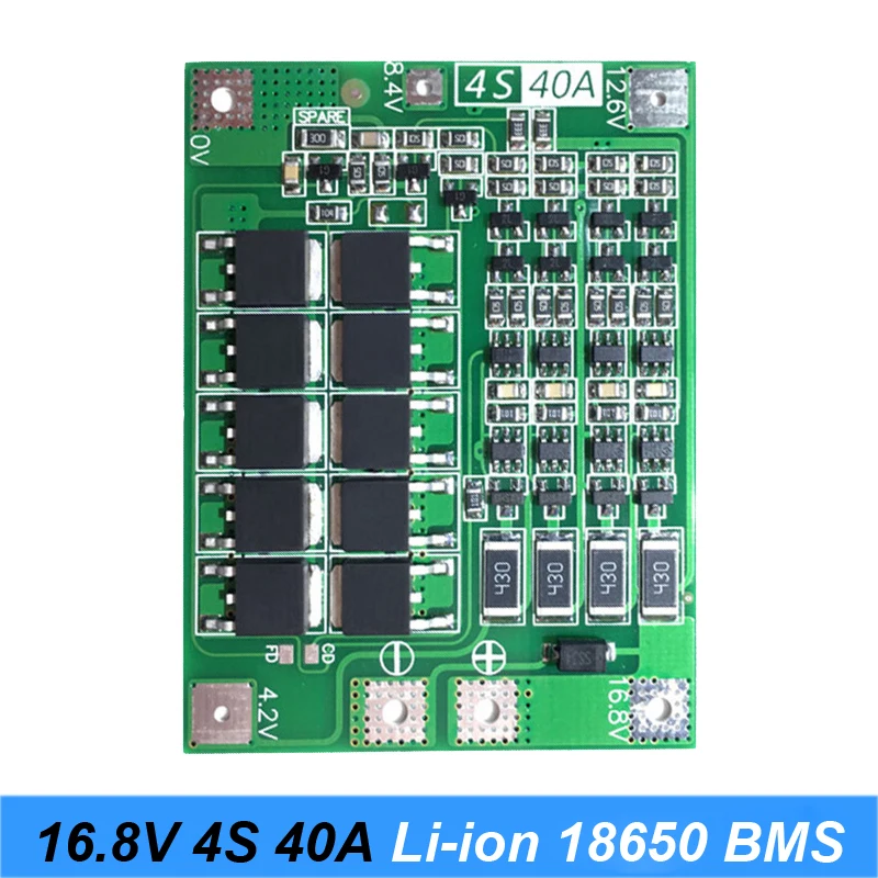 4S 40A батарея 18650 зарядное устройство PCB плата защиты BMS с балансом для отвертки 14 8 в