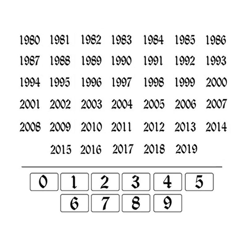 Женский браслет с цифрами на английском языке выбор от 1980 до 2019 лет