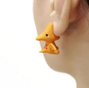 Серьги гвоздики из полимерной глины ручной работы с животным|studs earrings fashion
