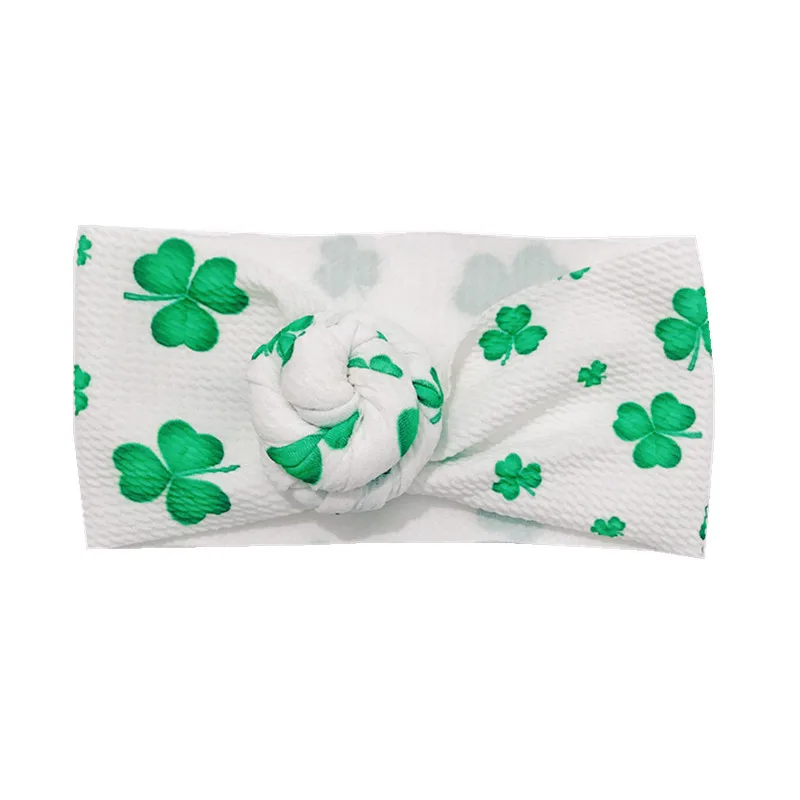 clover Baby Turban Bows Baby Girl Headbands for Girls Baby Headband Bandeau Bebe Fille Baby Hair Accessories Newborn Headband Headwrap - Цвет: clover