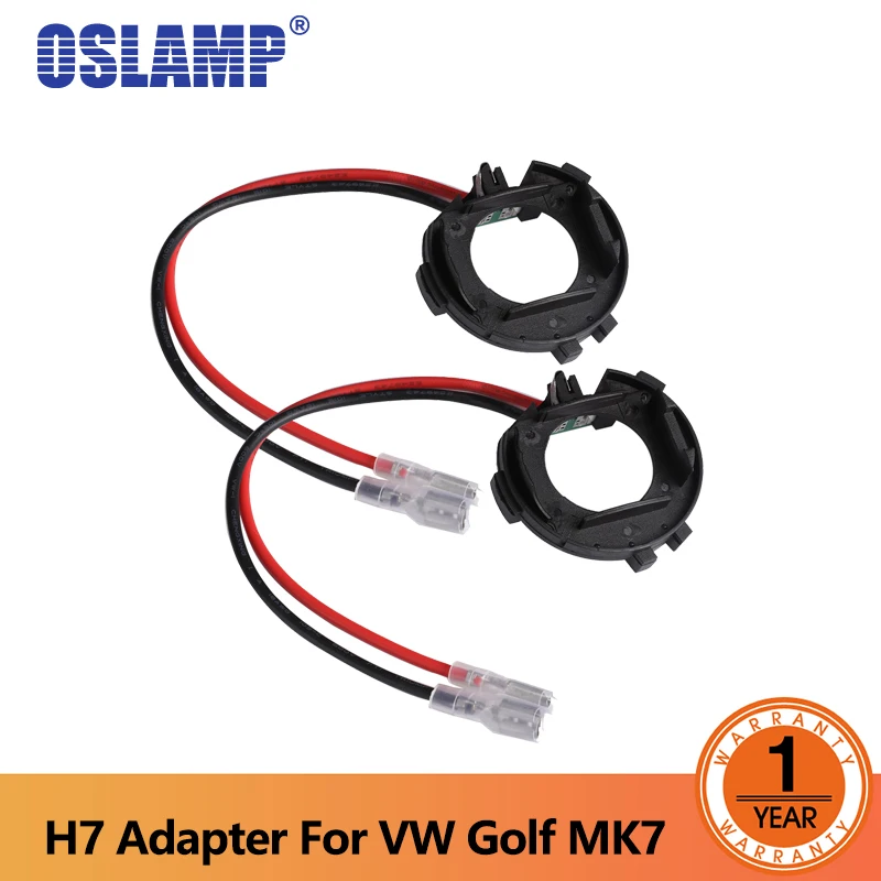 Oslamp 2 шт. для VW Golf MK7 Led H7 лампы фар черные пластиковые держатели адаптеров