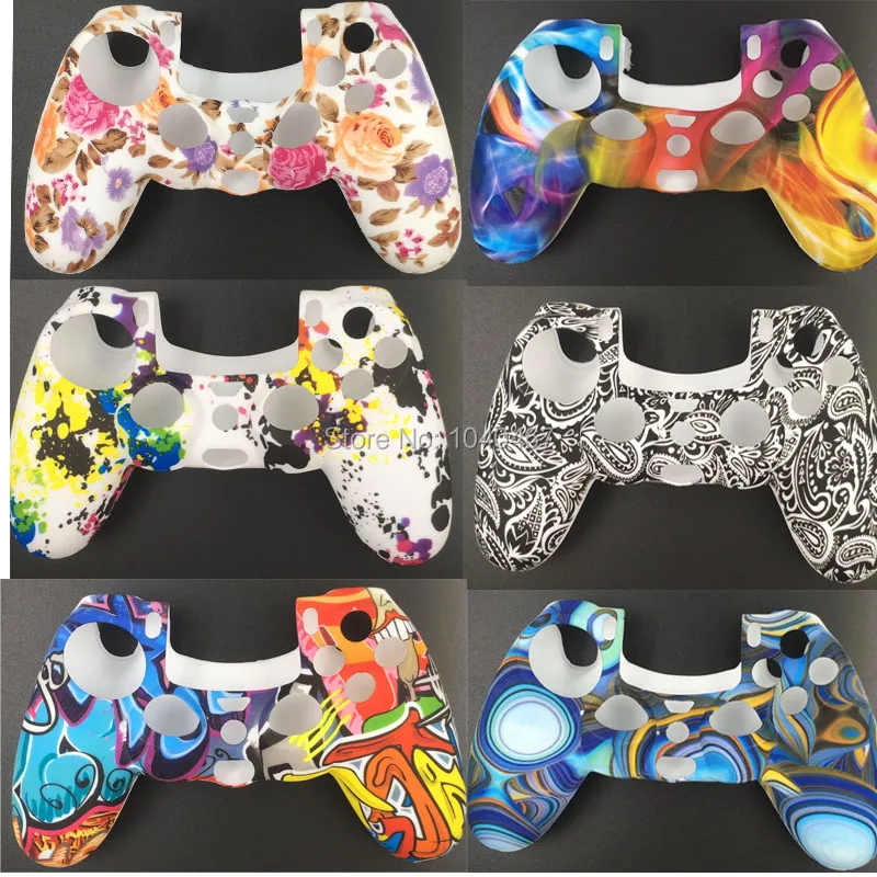 Силиконовые колпачки Джойстик Геймпад ручки чехол для sony DualShock playstation 4 PS4 Slim Pro контроллер+ светодиодный стикер
