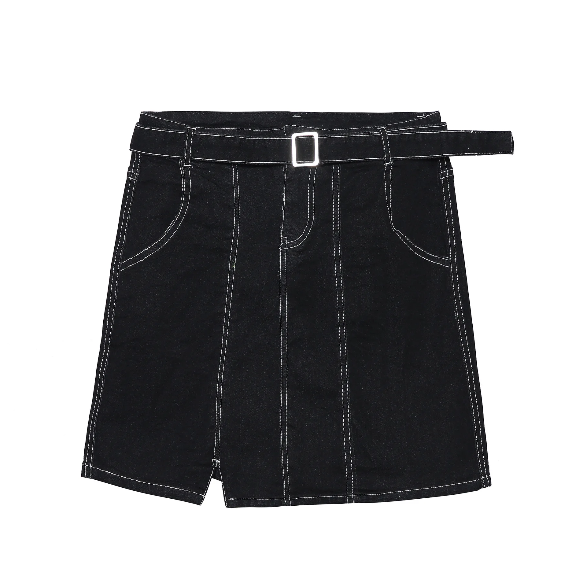 Элегантный дизайн женская тонкая трапециевидная юбка повседневные джинсовые