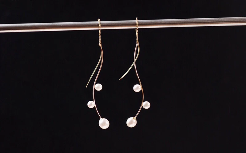 Sinya 18 k золотые серьги-капли с кисточками с натуральным круглым высоким блеском и жемчугом, модный дизайн, Новое поступление для женщин, девушек