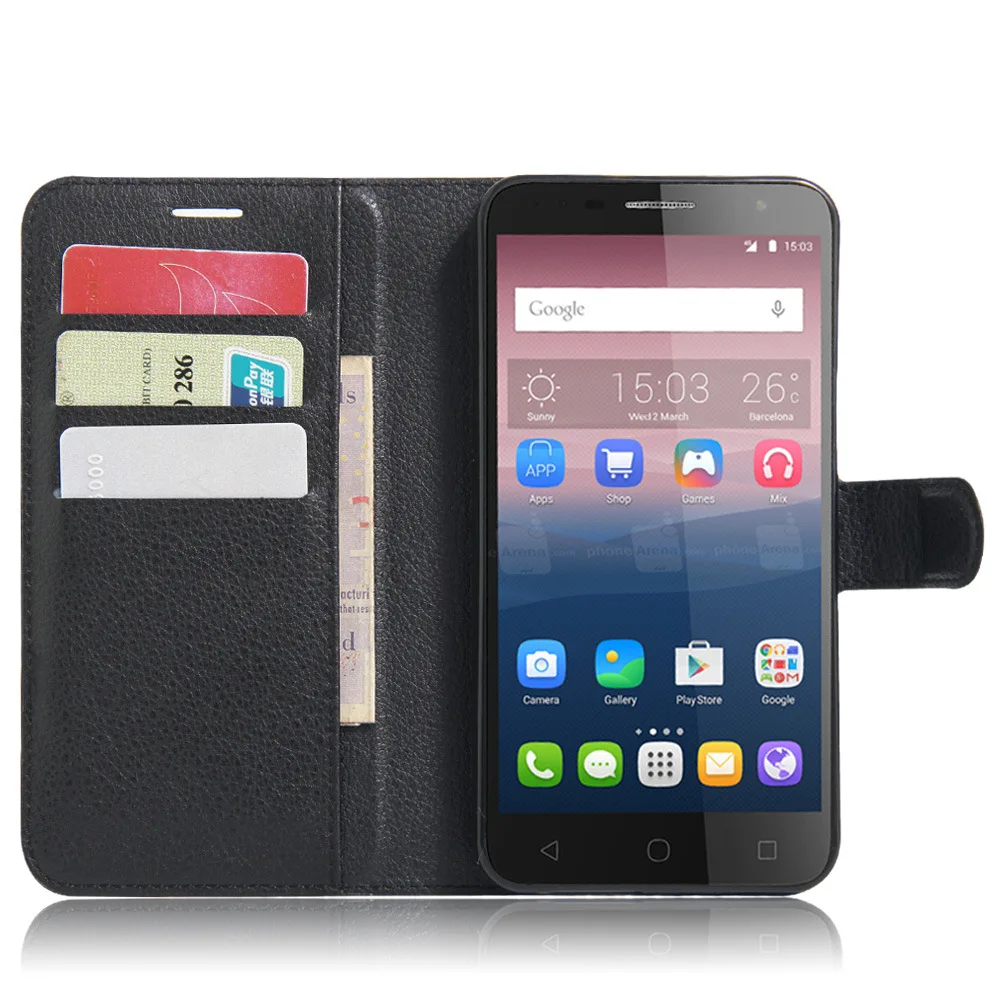 AtomBros Luxury Wallet Flip Leather Case For Alcatel Pop 4 5051D/Pop Plus 5056D Cover Kickstand Phone Cases Shell Skin Capa | Мобильные
