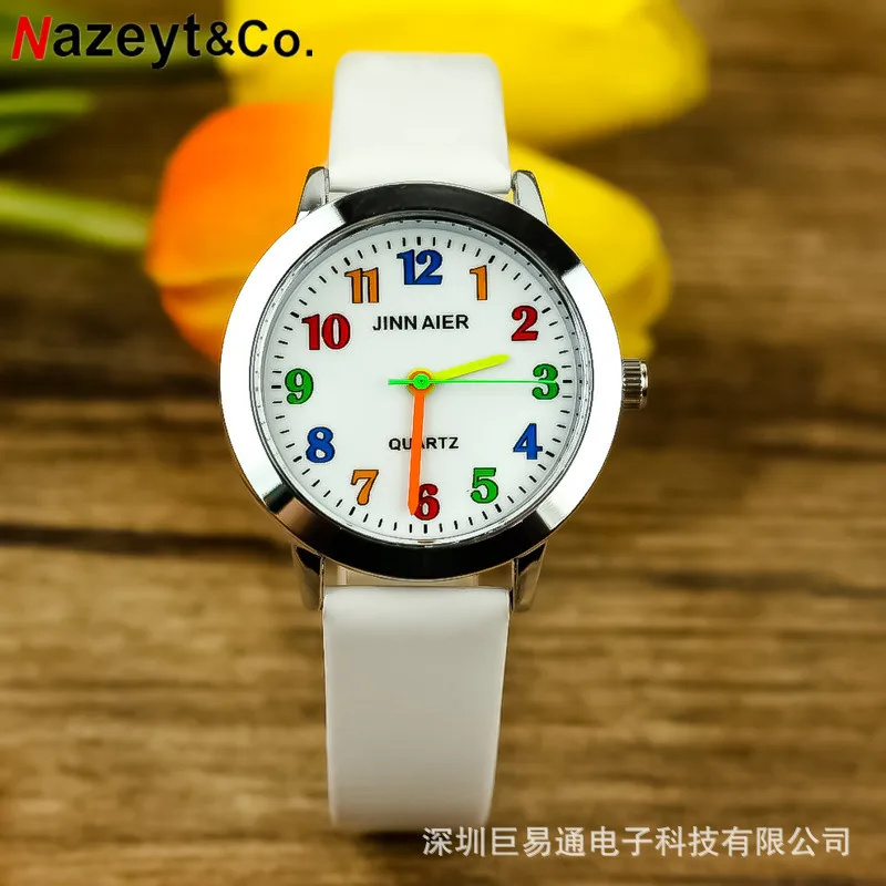 

Popular children's cartoon quartz watch lovely color digital belt of primary and middle school students watch