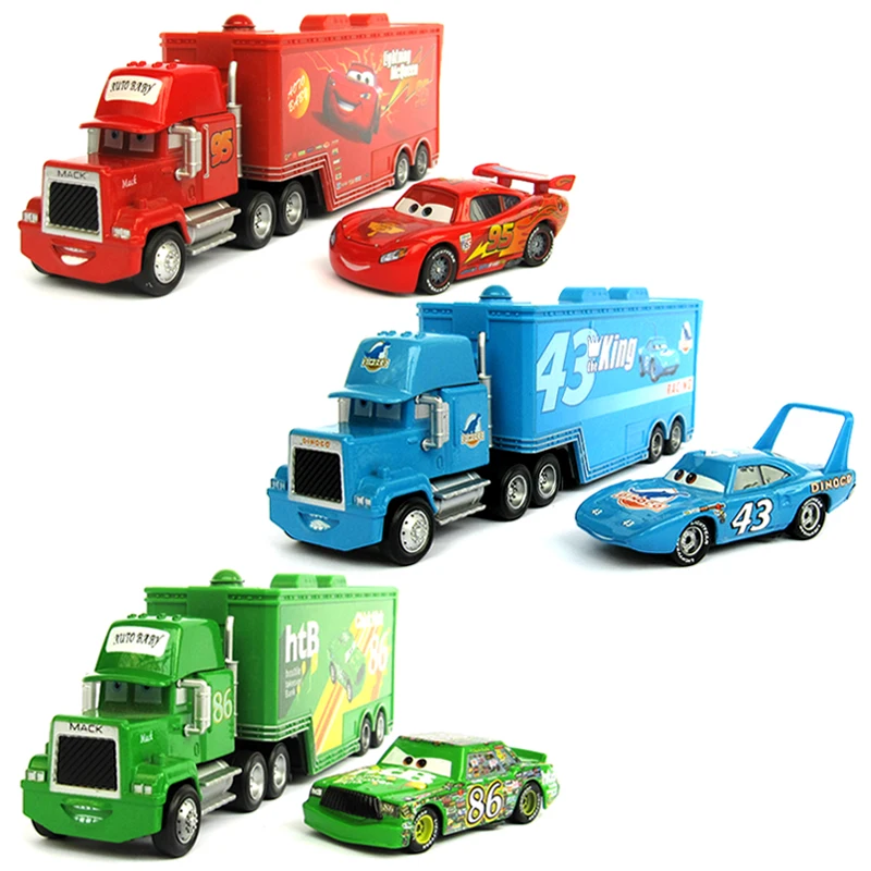 Disney New Pixar Cars Lightning McQueen Mack Uncle Truck &amp Racer литые игрушки из металлических сплавов