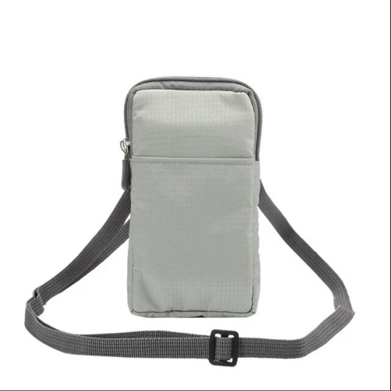 Открытый 3 кармана 2 молнии Универсальный чехол для телефона кошелек зажим ремня