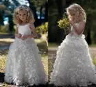 Элегантные белые платья с цветами в несколько рядов для девушек, для свадеб, конкурсов, наряды длиной до пола, бальные платья принцессы