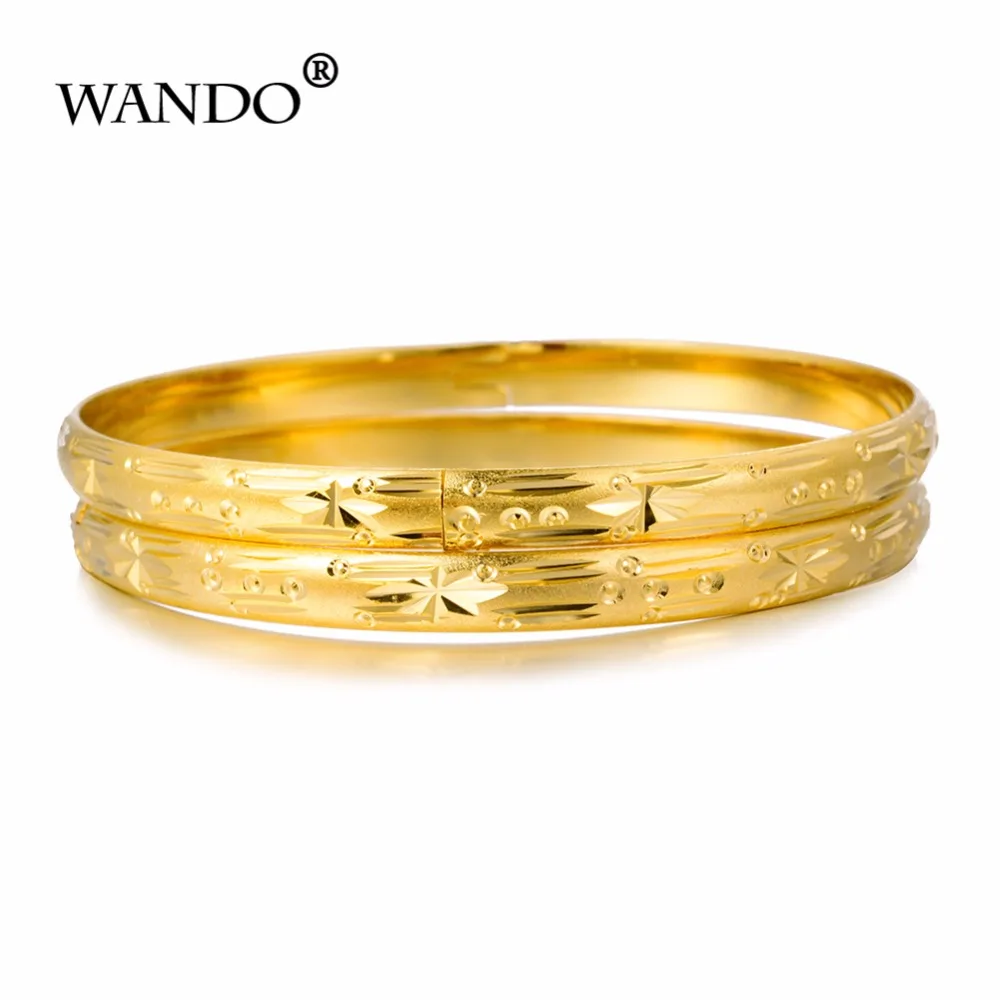 WANDO 2 шт./лот 24 каратный золотистый браслет для женщин Свадебный Эфиопский невесты