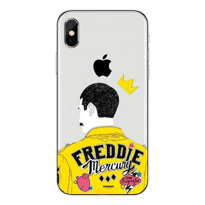 Чехол для Фредди Меркьюри, мягкая задняя крышка из ТПУ для iphone XS MAX 6 6S 7 8 Plus X XR 5s SE, чехол для телефона, чехол для королевы - Цвет: TPU
