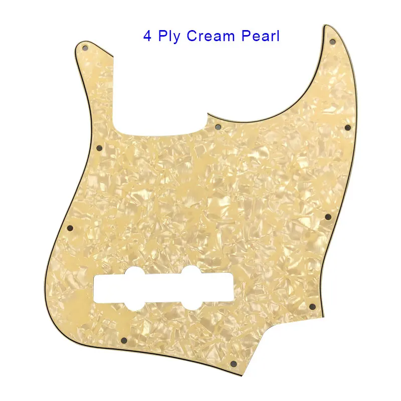 4 ply cream pearl Pleroo гитара деталей pickguards Стандартный 10 отверстий 4 строки костюм для fender Jazz Bass Стиль JB накладку к царапинам плиты - Цвет: 4 ply cream pearl