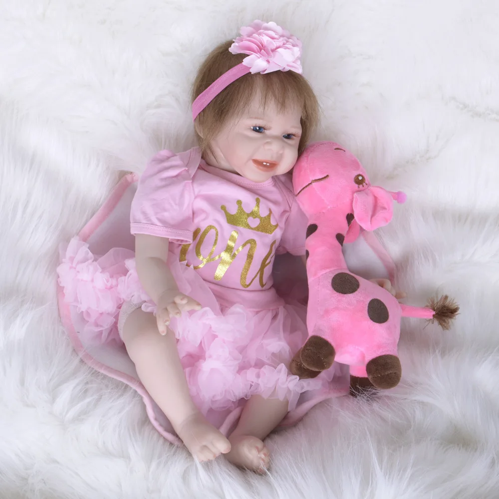 Тканевая силиконовая кукла Bebe Reborn 22 дюйма Реалистичная Коллекционная Кукла
