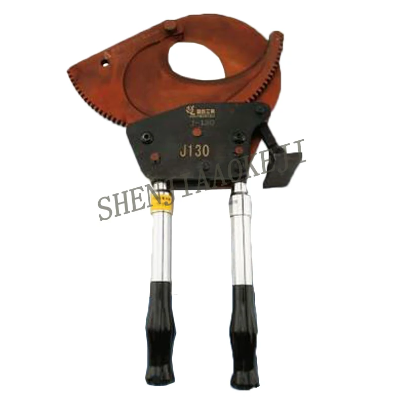 

1PC Retractable Ratchet Cable Cutter Chrome J130 Handle Manual Gear Steel Strand Cutting Pliers Cable Scissors