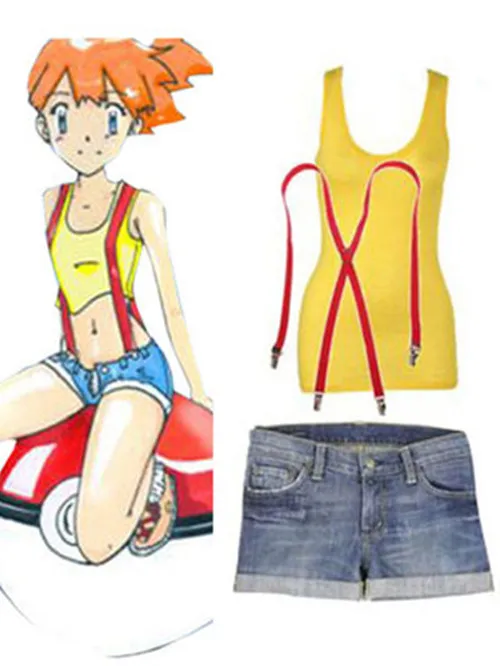 Can be tailored Anime Pocket Monster Cosplay Misty Man Woman Halloween Cosplay Costume S-3XL