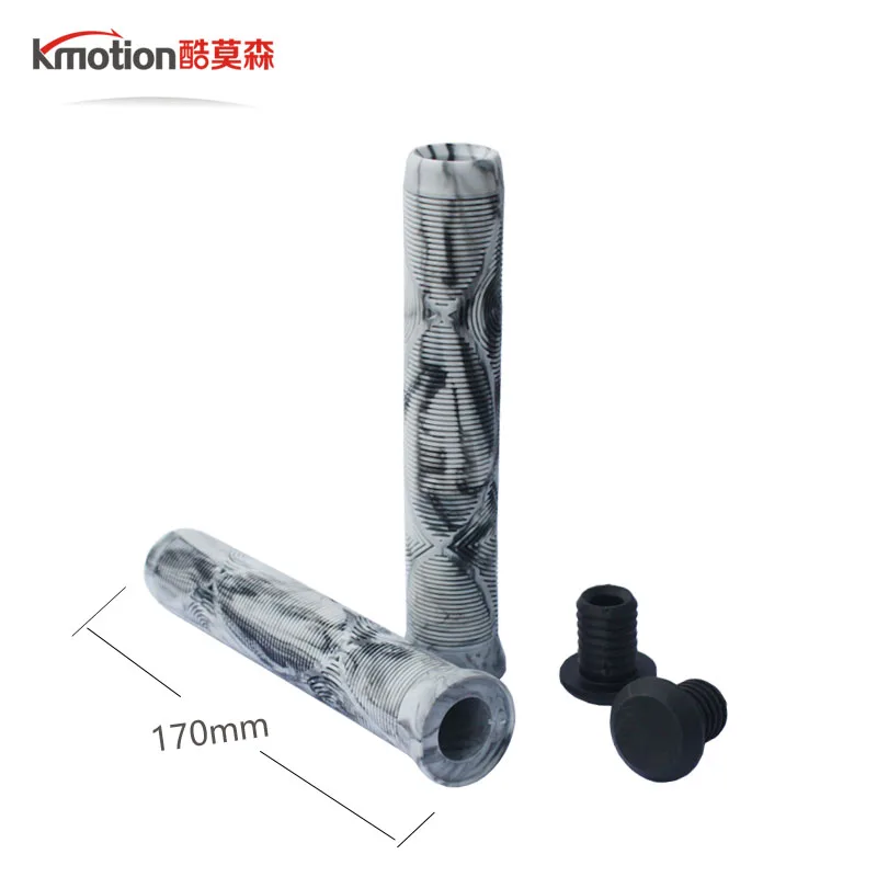 black and grey BMX Высокое качество 17 см длинный руль MTB дорожный велосипед резиновые ручки замок сцепление части Аксессуары - Цвет: black and grey