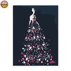 Diy картина маслом для домашнего декора торжественные платья по номерам на холсте для домашнего декора домашний декор абстрактный Черный Высокий профиль мода