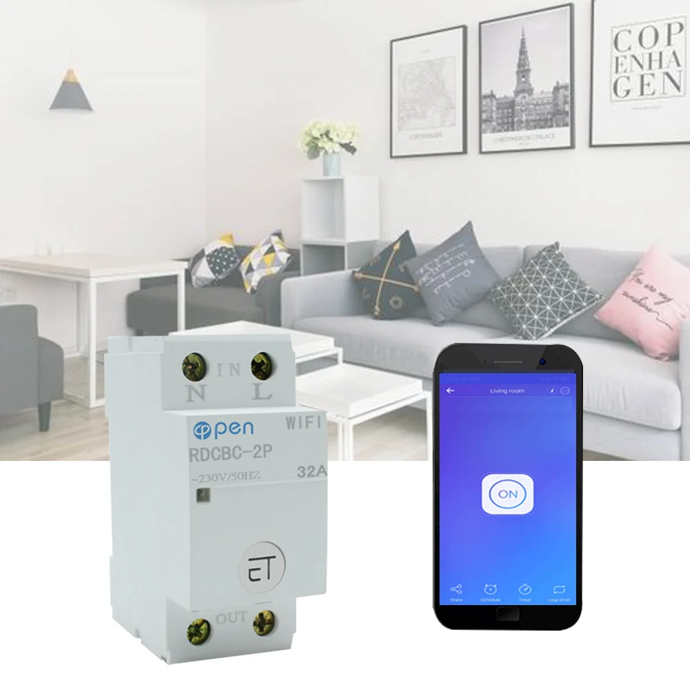 Открытый Wi-Fi 35 мм din-рейку Wi-Fi выключатель Реле Тип Смарт-переключатель дистанционного управления по eWeLink APP