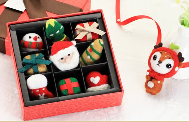 Подарочная коробка с изображением животных набор из шерсти и войлока мультяшных