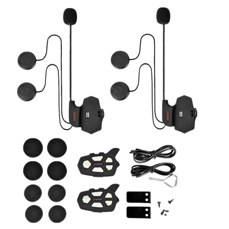 Большой объем Мото Bluetooth шлем рация мотоцикл Интерком 1000 м Новый 2 шт Встроенный fm
