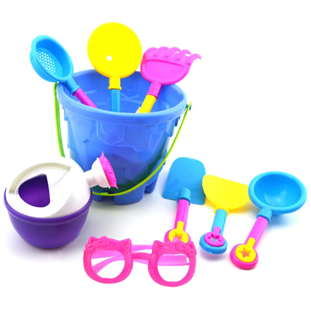 

9PCS/Set Random Color Kids Sand Beach Toys Castle Bucket Spade Shovel Rake Water Tools SetKids Toys Birthday Gift