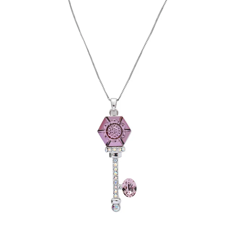 Necklace Warme Farben Женские Ювелирные наборы подвеска из колец ожерелья из стерлингового серебра 925 пробы ювелирные изделия кристалл от Swarovski подарки на день рождения - Цвет камня: Necklace