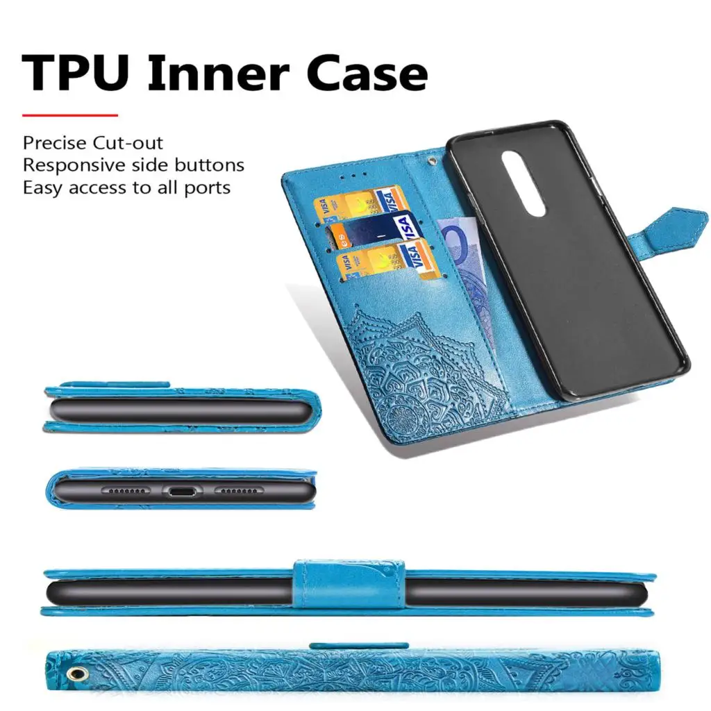 PU Leather Capa Cover For Oneplus 7 pro case leather Wallet Flip Funda Pro Case Book Skin Soft Silicone | Мобильные телефоны и