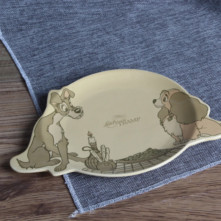 Original Big Lady And The Tramp Pastry Fruit Porcelain Tray Steak Dinner Ceramic Tableware Bone China Cake Dishes Plates |