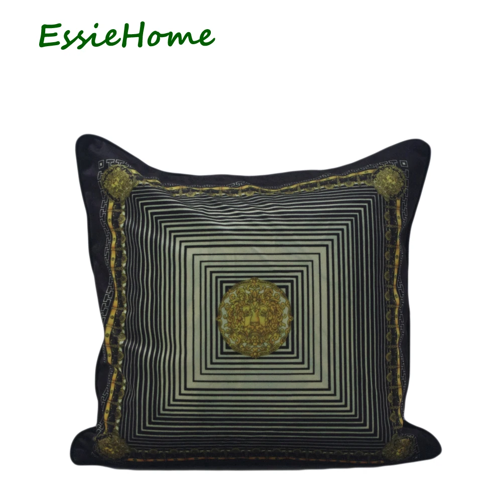 Мягкая Бархатная подушка в стиле рококо ESSIE HOME с геометрическим принтом|cushion
